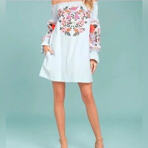 Free People embroidered off the shoulder dress